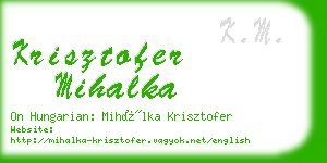 krisztofer mihalka business card